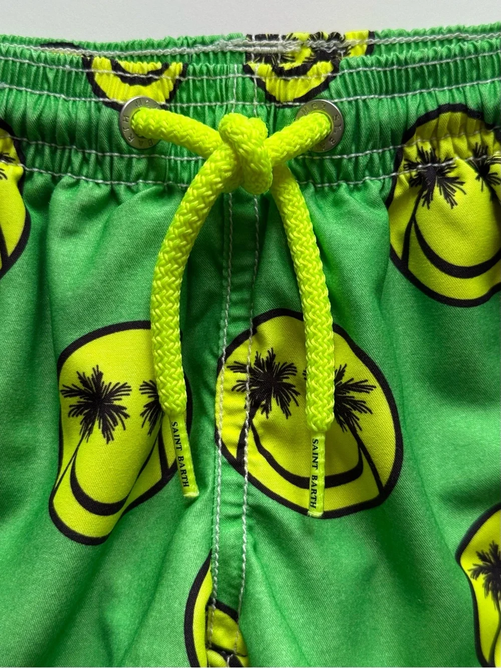 MC2 Saint Barth Boys Smiley Print Palm Swim Shorts - Size 2Y